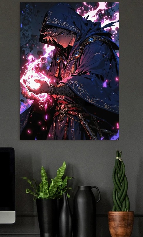 Dark Magic Wielder — metal poster wall art by Lineer